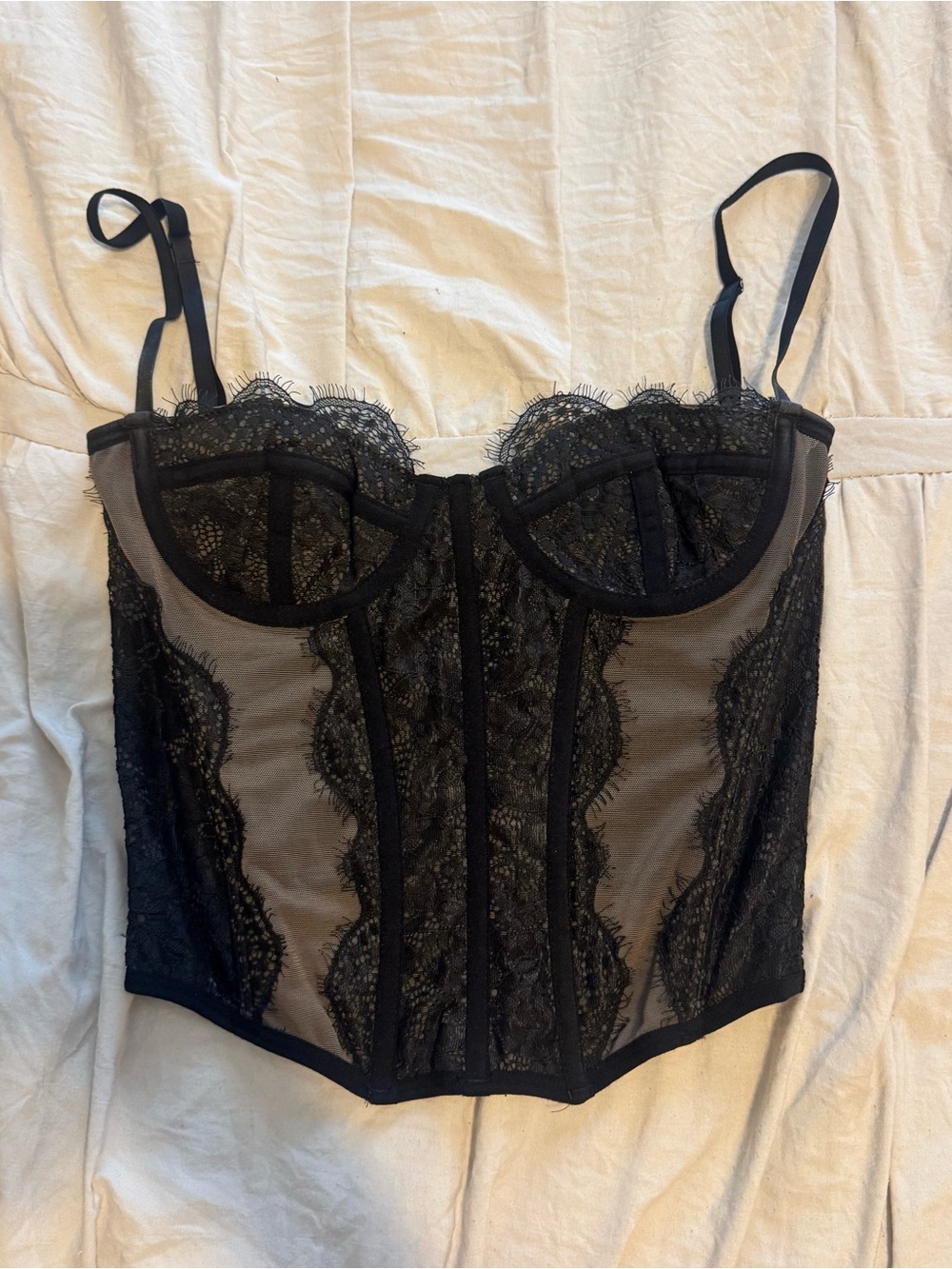 Urban Outfitters Black Lace Bustier Top